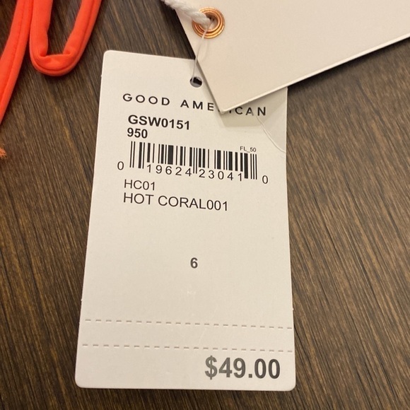 Good American highcut full coverage bikini bottom- hot coral NWT Sz 6 - Picture 4 of 5